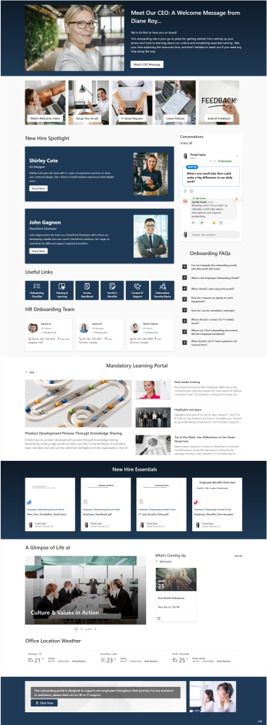 SharePoint Employee Onboarding Intranet Portal