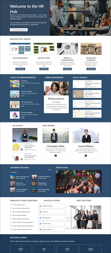 SharePoint Human Resources Management Portal
