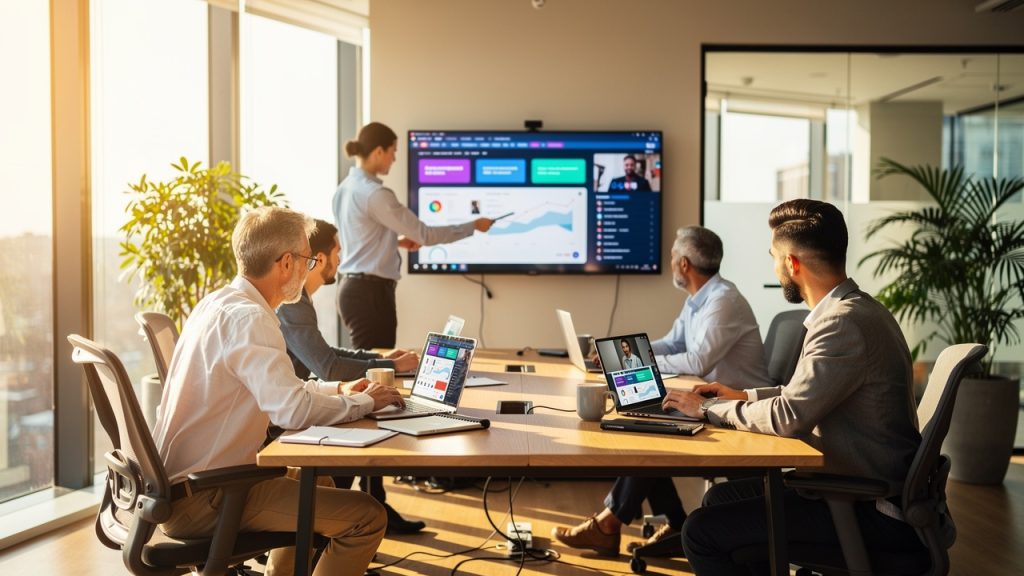 Modern team collaborating seamlessly using SharePoint Online cloud platform