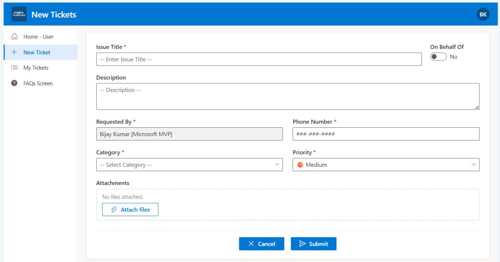 SharePoint IT Help Desk Application