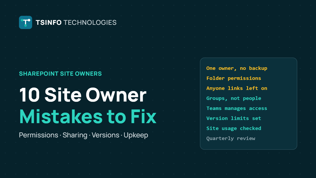 10 SharePoint Site Owner Mistakes (and How to Fix Each One)